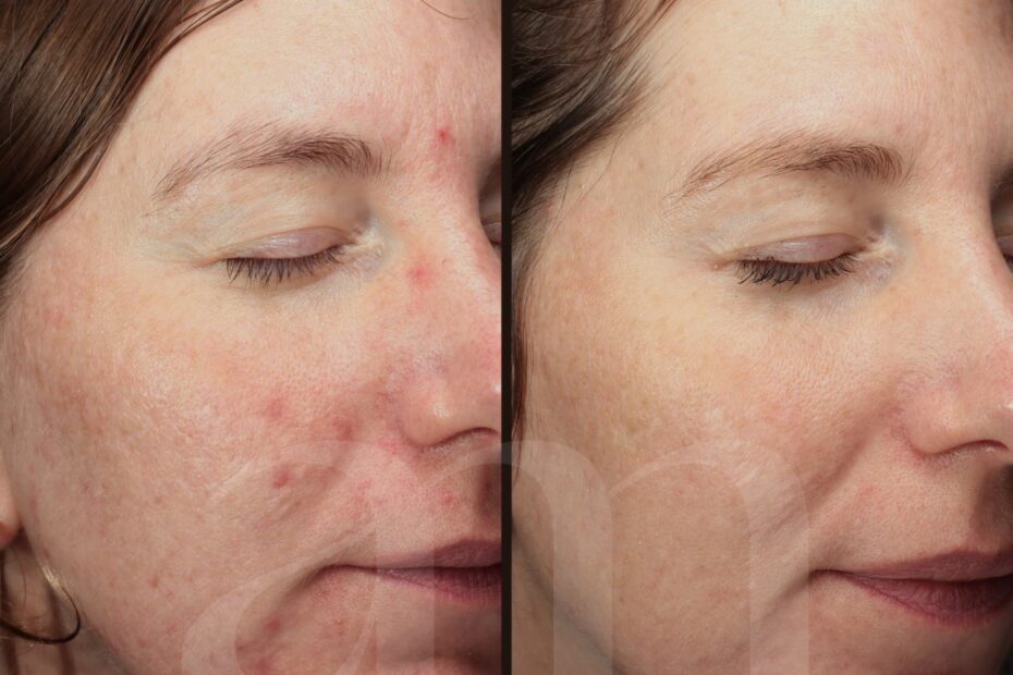 Hormonale acne laserbehandeling peeling voor en na foto