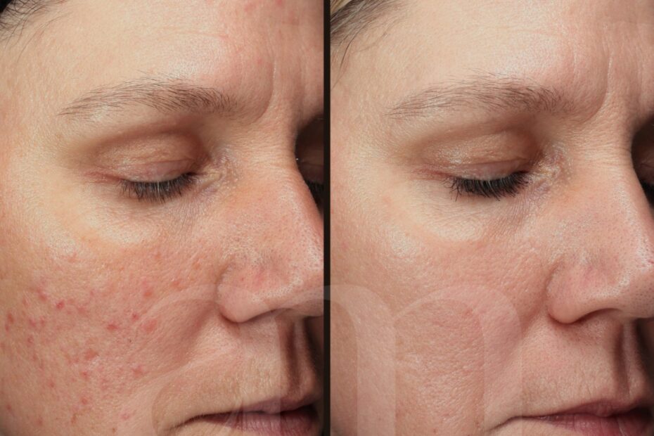 voor en na foto peeling, laser en skinboosters