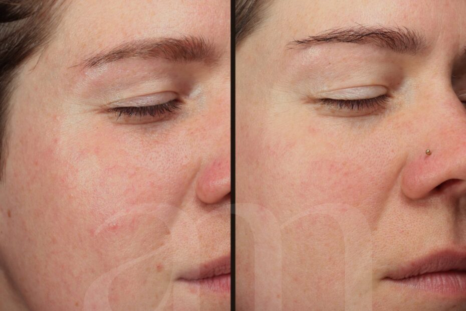 voor en na foto medische peeling en laser