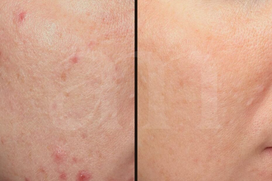 Hormonale acne behandeling voor en na medische peeling
