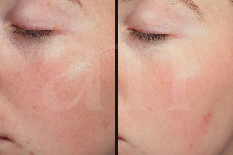 Fotodynamische therapie LED therapie voor en na